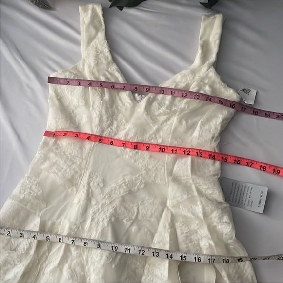 DRESS the POPULATION NWT Ivory Maya Lace Mesh Overlay Fit 'n Flare Dress, M - Picture 7 of 16